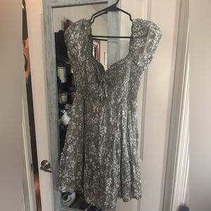 Garage Olive Knit Floral Dress
